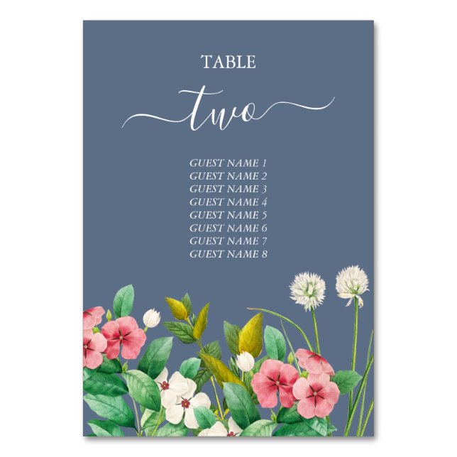 Numéro De Table Fleur sauvage Periwinkle Dusty Blue Mariage (Par défaut)