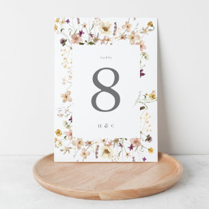 Numéro De Table Fleur sauvage séché Abondance Pampas Mariage de co