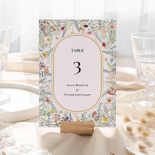 Numéro De Table Fleur sauvage vintage Fern Lavender Mariage