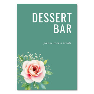 Numéro De Table Fleuriste minimaliste sarcelle joyeuse