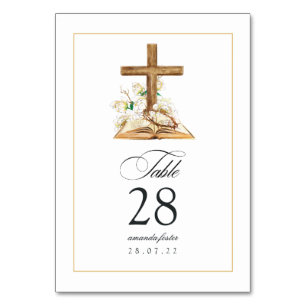 Numéro De Table Fleurs aquarelle Baptême/ Christening/ Dédicace