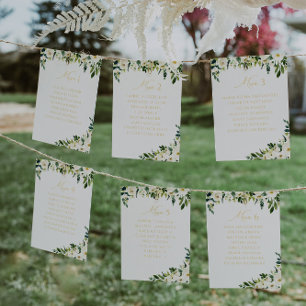 Numéro De Table Fleurs Blanches Élégantes Mariage