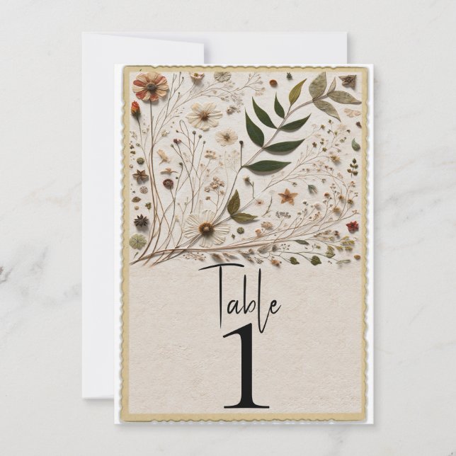 Numéro de table Fleurs botaniques de la beauté de  (Devant)