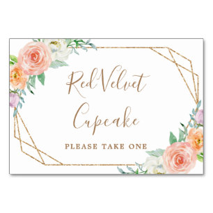 Numéro De Table Fleurs d'aquarelle géométrique Mariage Étiquette a