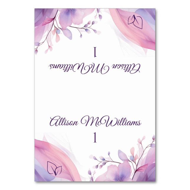 Numéro De Table Fleurs de cerisiers d'aquarelle -Végétarienne-Mari (Par défaut)
