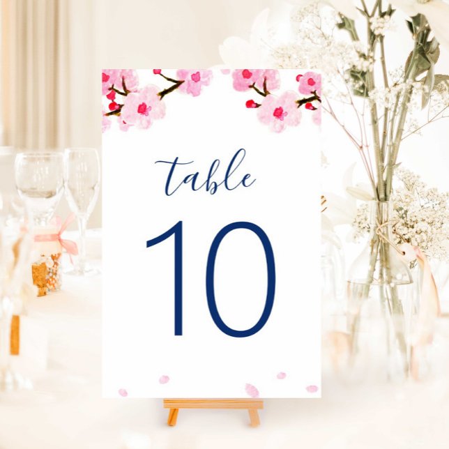 Numéro De Table Fleurs de cerisiers roses Numéro de tableau (Créateur téléchargé)