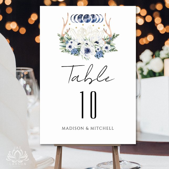Numéro De Table Fleurs de Cristaux de Lune Boho Métaphysique Maria (Créateur téléchargé)