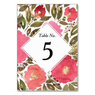 Numéro De Table Fleurs de fleurs