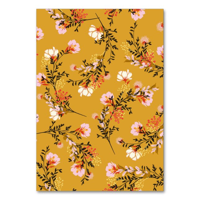Numéro De Table Fleurs de fond jaune (Par défaut)