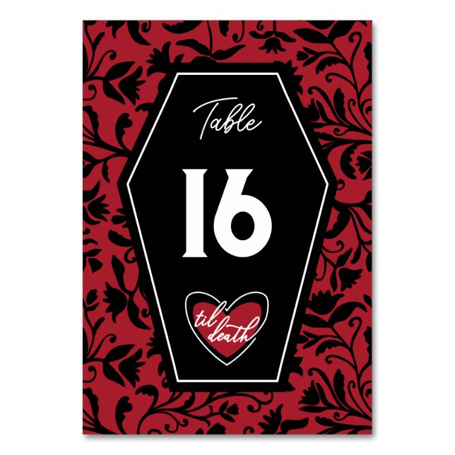Numéro De Table Fleurs de mariage gothique jusqu'à la mort et cerc (Par défaut)