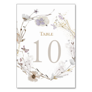 Numéro De Table fleurs de prairie Numéro de tableau 10