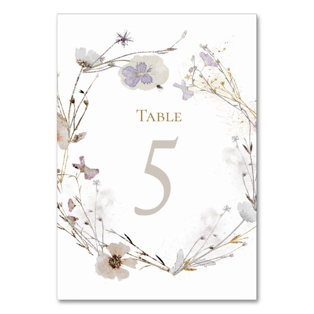 Numéro De Table fleurs de prairie Numéro de tableau 5 (Par défaut)