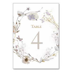 Numéro De Table fleurs de prairie Tableau Numéro 4