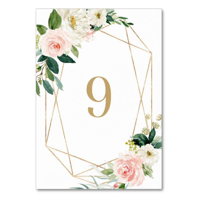 Numéro De Table Fleurs de printemps à l'aquarelle géométrique Tabl (Par défaut)