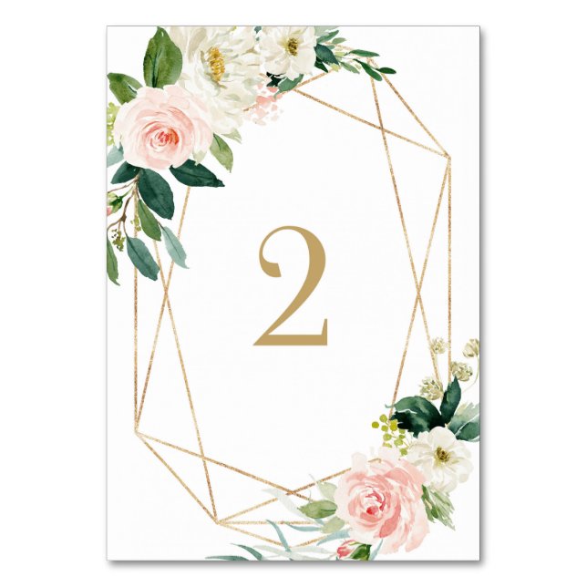 Numéro De Table Fleurs de printemps à l'aquarelle géométrique Tabl (Par défaut)
