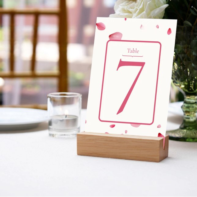 Numéro De Table Fleurs de rose aquarelle florale (Rose Petals Watercolor Table Number)