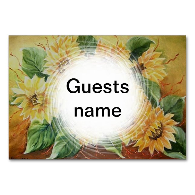 Numéro De Table Fleurs de soleil (Dos)