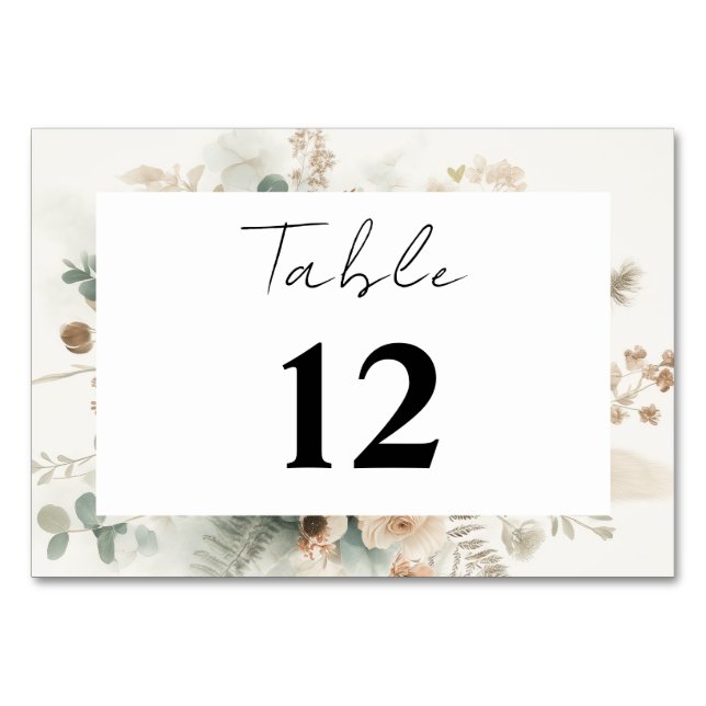 Numéro De Table Fleurs De Terracotta Tendance Élégant Mariage (Devant)