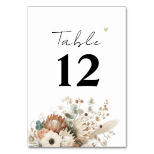 Numéro De Table Fleurs de terre cuite tendance Mariage moderne