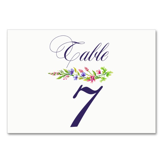 Numéro De Table Fleurs d'été multiflorales Table pastel (Devant)