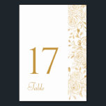 Numéro De Table Fleurs Dorées<br><div class="desc">Fabriqué pour vous !</div>