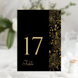 Numéro De Table Fleurs Dorées<br><div class="desc">Fabriqué pour vous !</div>