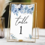 Numéro De Table Fleurs Florales Bleues Dusty Jardin Mariage<br><div class="desc">C'est un bleu Dusty Floral Flowers Jardin de mariage Numéro de table!</div>