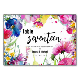 Numéro De Table Fleurs horizontales à 2 côtés