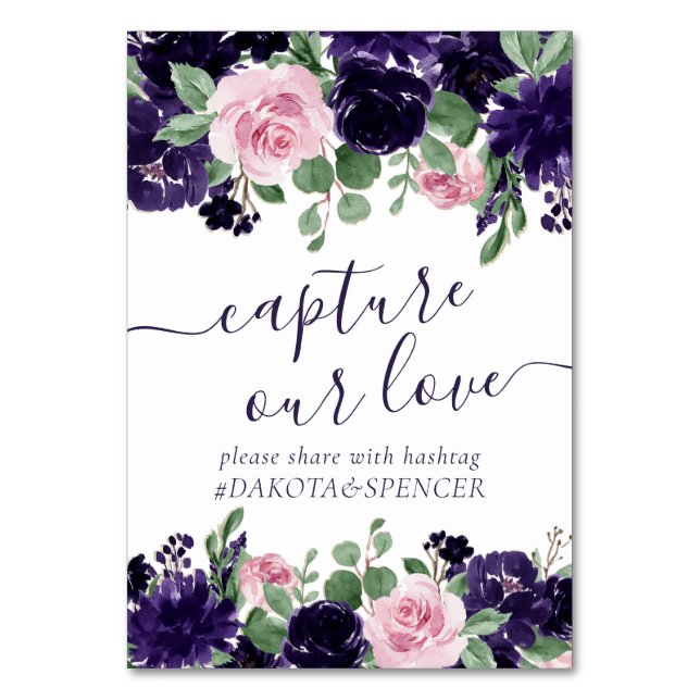 Numéro De Table Fleurs luxuriantes | Rose violet Capturer Notre Am (Par défaut)