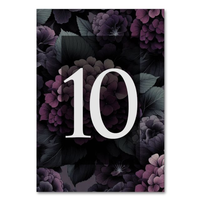 Numéro De Table Fleurs Mauves Émouvantes (Par défaut)