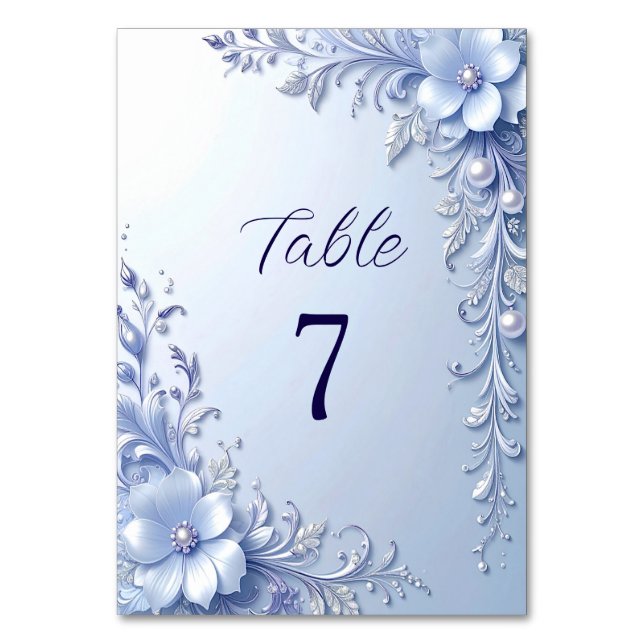 Numéro de table Fleurs Ornementales Bleues avec Pe (Par défaut)