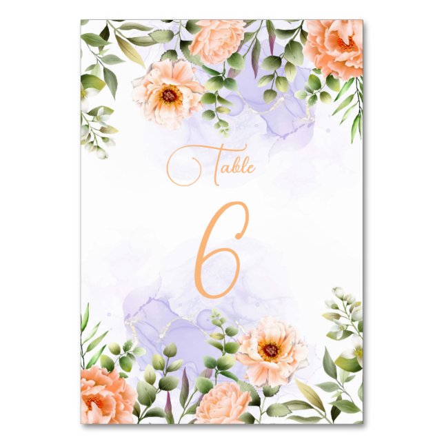 Numéro De Table Fleurs Pastel (Par défaut)