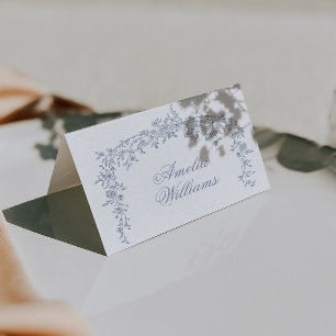 Numéro De Table Fleurs Poussiéreux Bleu Bohème Botanique Mariage U