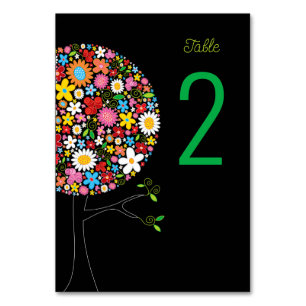 Numéro De Table Fleurs printanières colorées et fantaisistes de l'