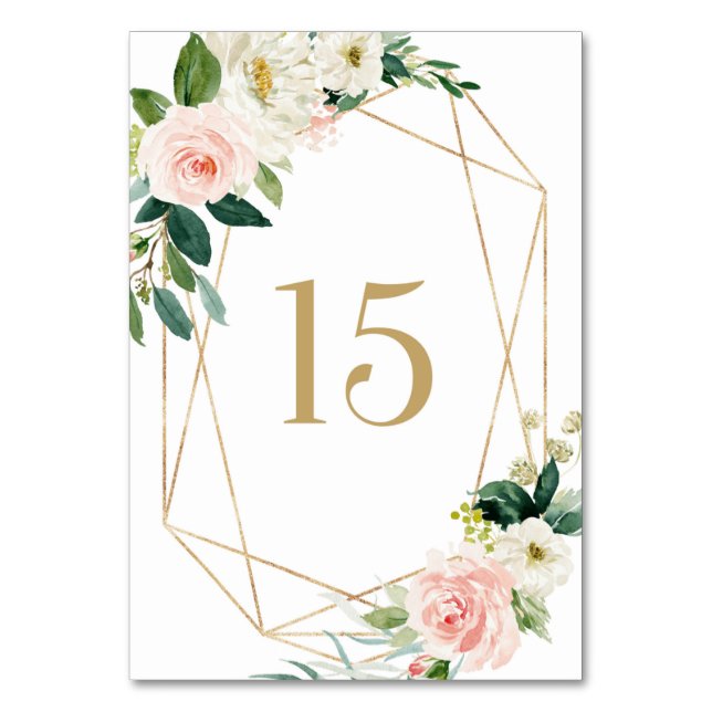 Numéro De Table Fleurs printanières de l'aquarelle géométrique Tab (Par défaut)