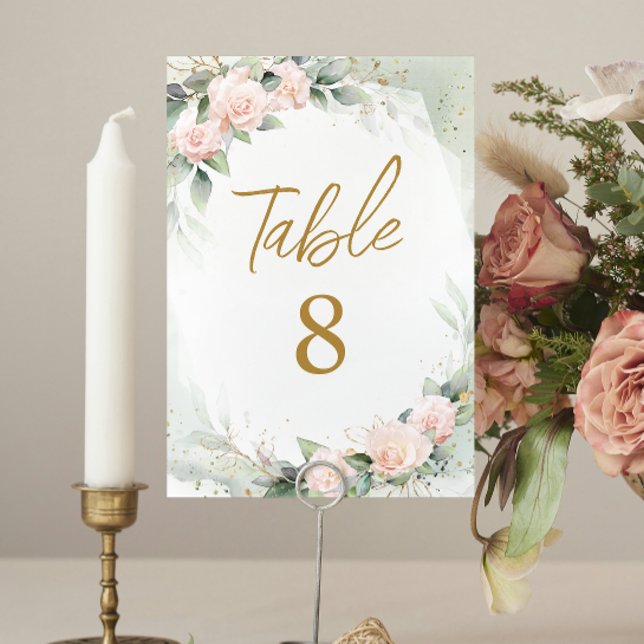 Numéro De Table Fleurs roses douces féministes Numéros de tableau  (Créateur téléchargé)