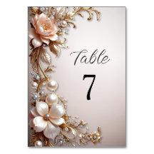 Numéro de table Fleurs roses et blanches douces