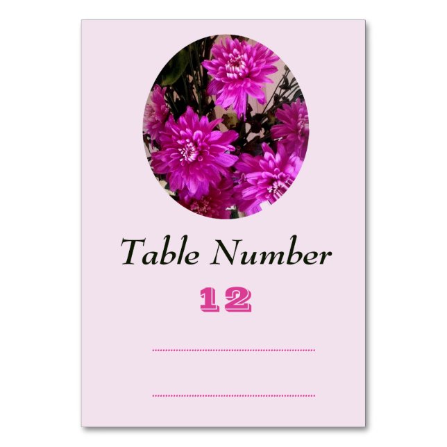 Numéro De Table Fleurs roses fuchsia Floral (Par défaut)
