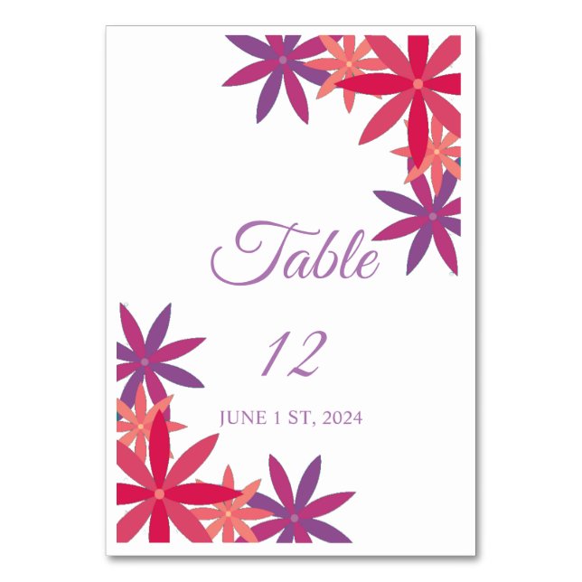 Numéro De Table Fleurs roses violettes Thunder_Cove  (Par défaut)