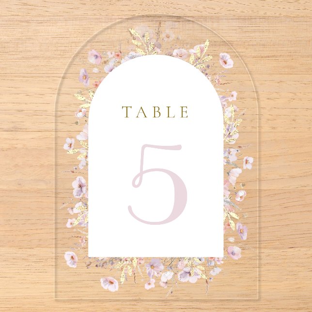 numéro de table fleurs sauvages (Recto)