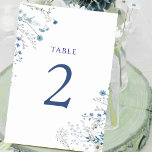 Numéro De Table fleurs sauvages bleu aquarelle Numéro de tableau 2<br><div class="desc">tableau n° 2</div>