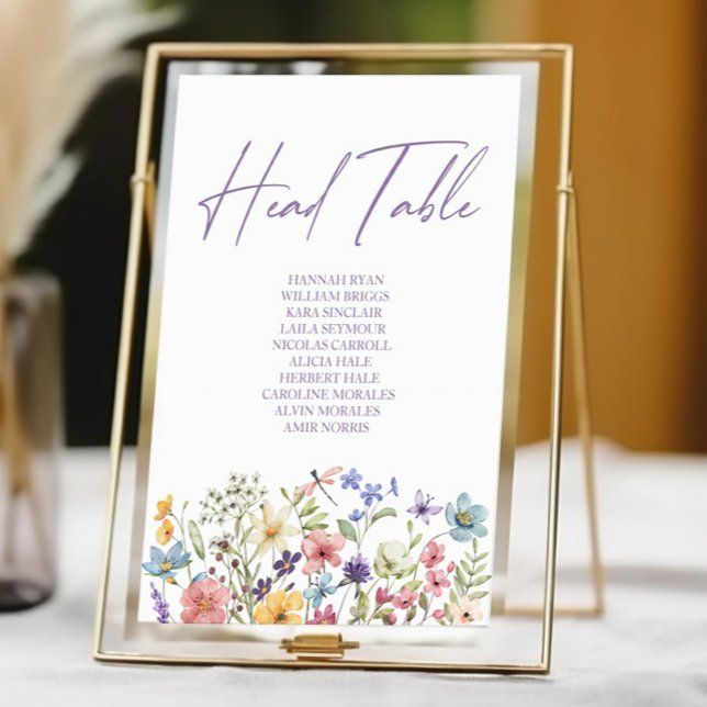 Numéro De Table Fleurs sauvages fleurs sauvages Jardin Floral Tête (Créateur téléchargé)