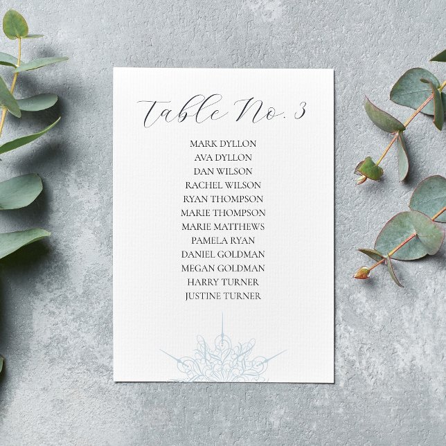 Numéro De Table Flocon de neige bleu glace Mariage d'hiver Siège (Créateur téléchargé)