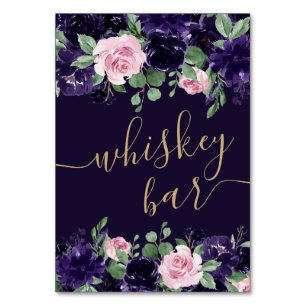 Numéro De Table Floraison Bar à whisky violet et rose