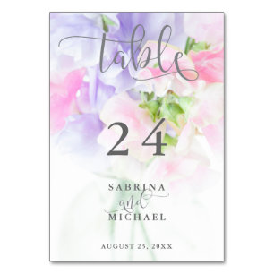 NUMÉRO DE TABLE FLORAL CHIC MARIAGE POIS DOUX