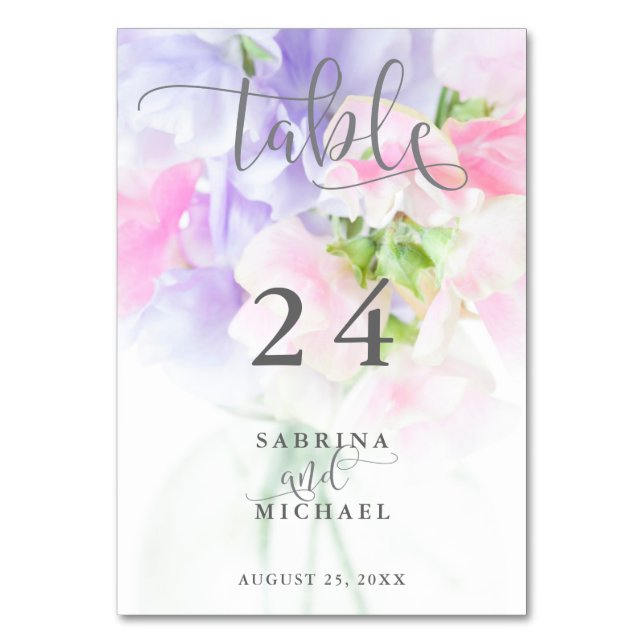 NUMÉRO DE TABLE FLORAL CHIC MARIAGE POIS DOUX (Par défaut)
