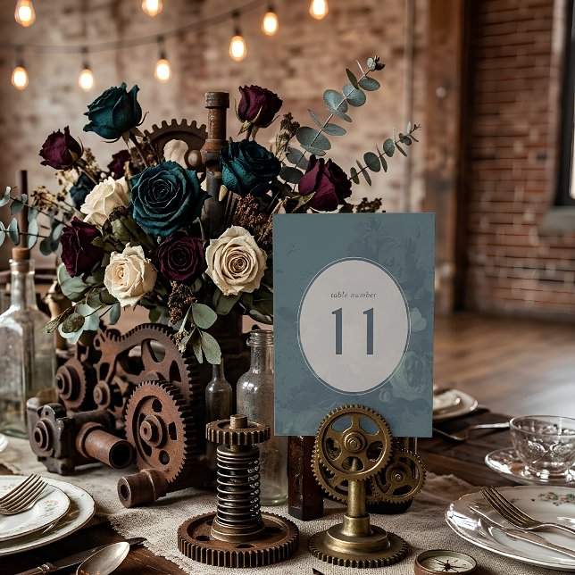 Numéro de table floral classe sarcelle industriell (Créateur téléchargé)