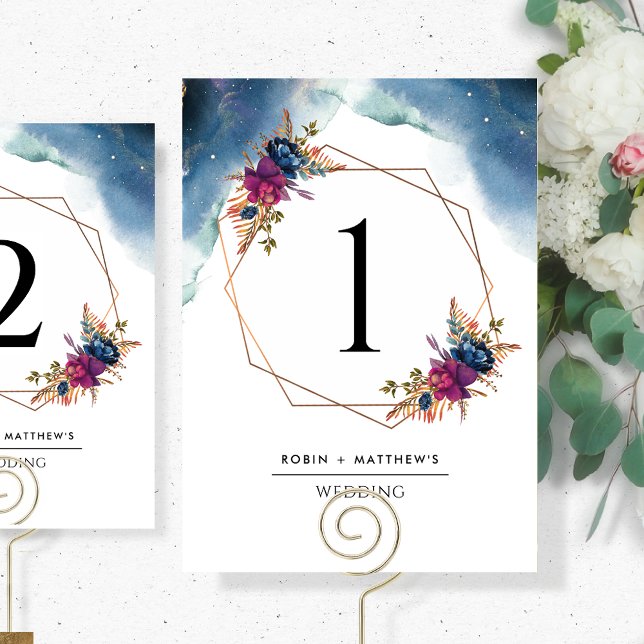Numéro de table floral géométrique céleste (Créateur téléchargé)
