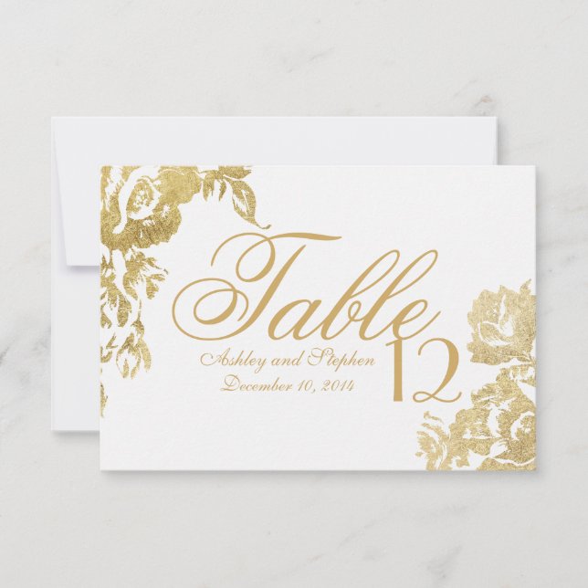Numéro de table floral moderne simple élégant en o (Devant)