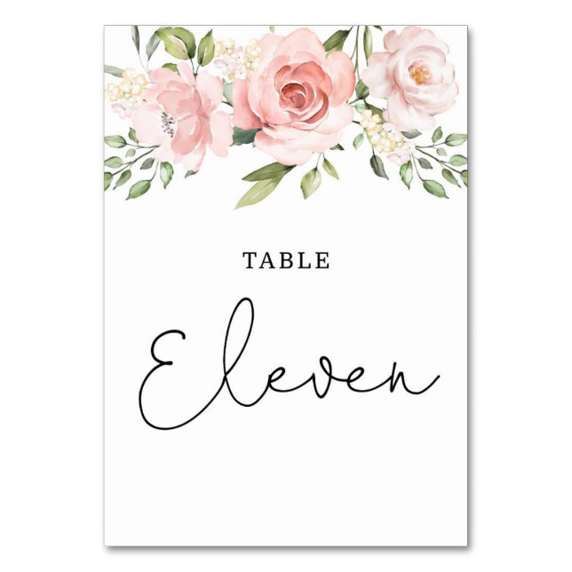 Numéro De Table Floral rose broussailleux onze (Par défaut)